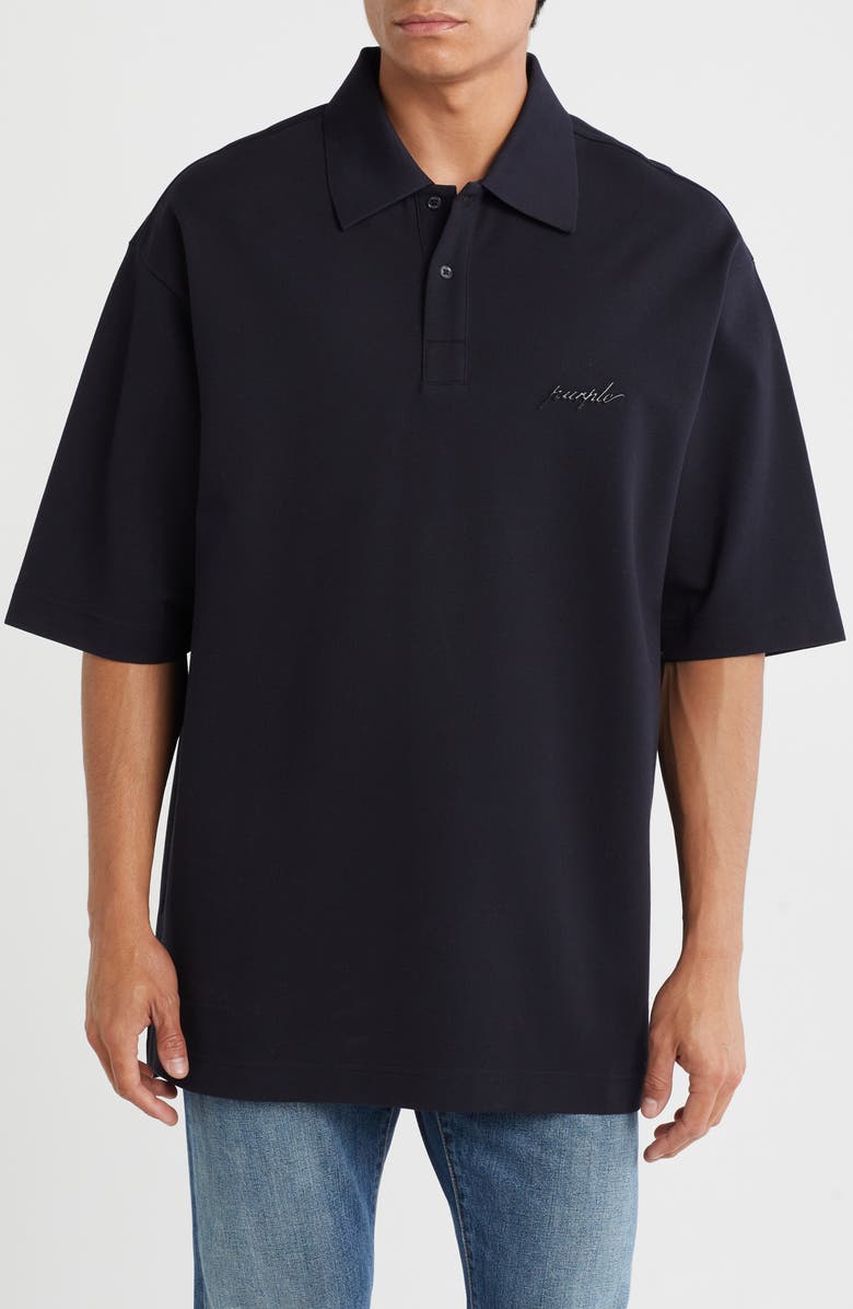 PURPLE BRAND Oversize Cotton Piqué Polo, Main, color,