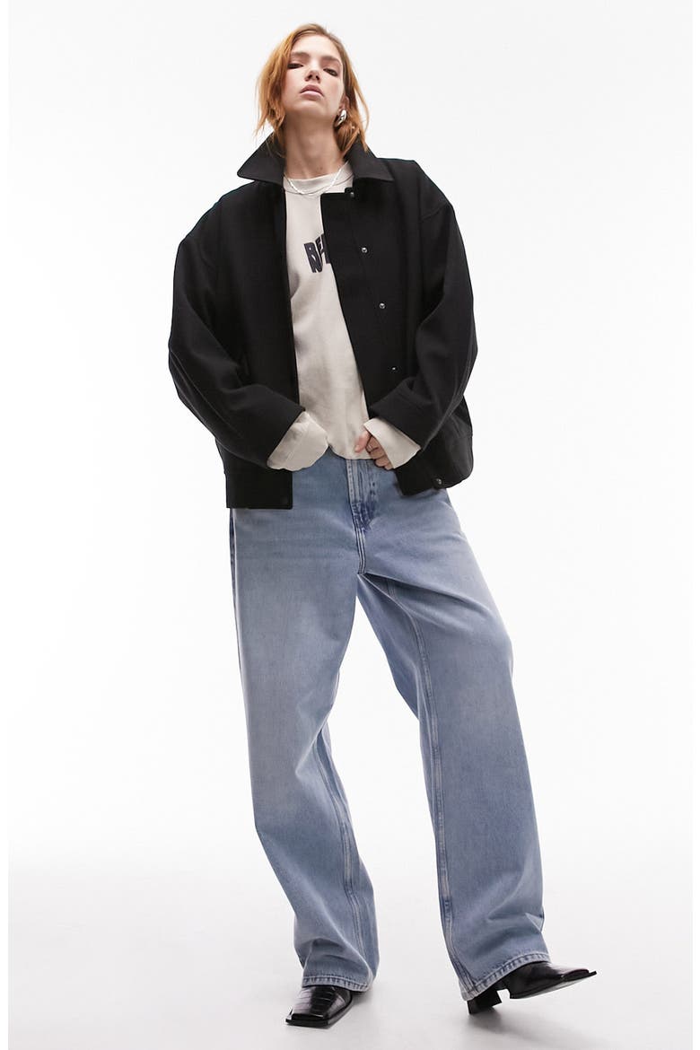 Brushed Bomber Jacket, Alternate, color, BLACK