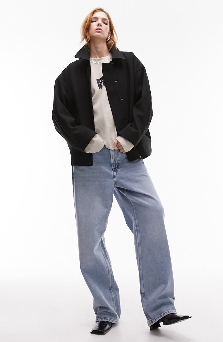 Topshop Brushed Bomber Jacket, Alternate, color, 