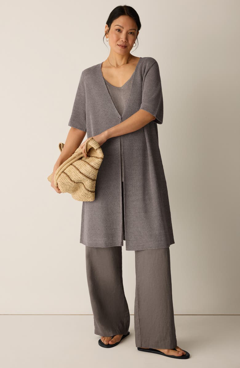 Eileen Fisher Organic Linen Cardigan, Alternate, color, 