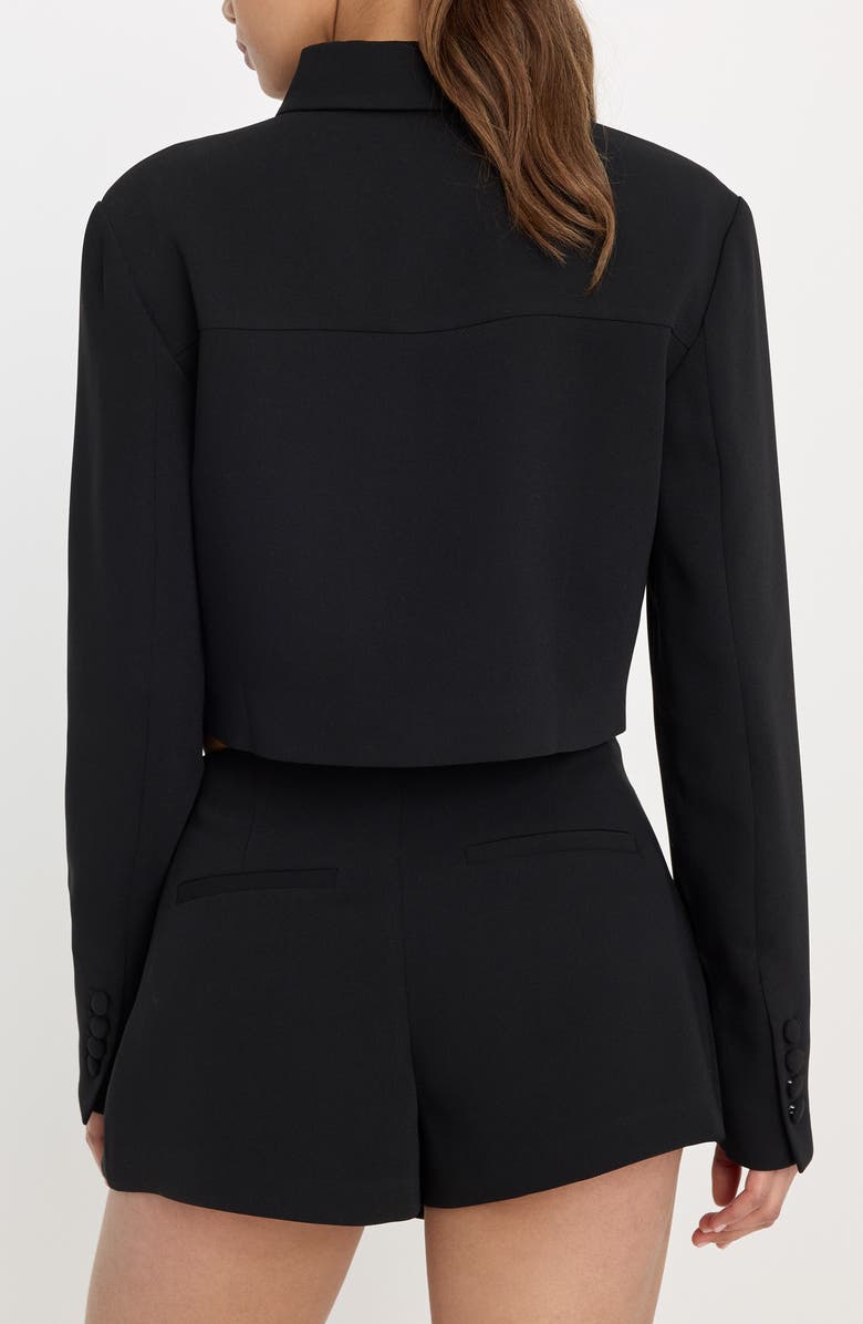 Good American Luxe Crop Jacket, Alternate, color, Black001