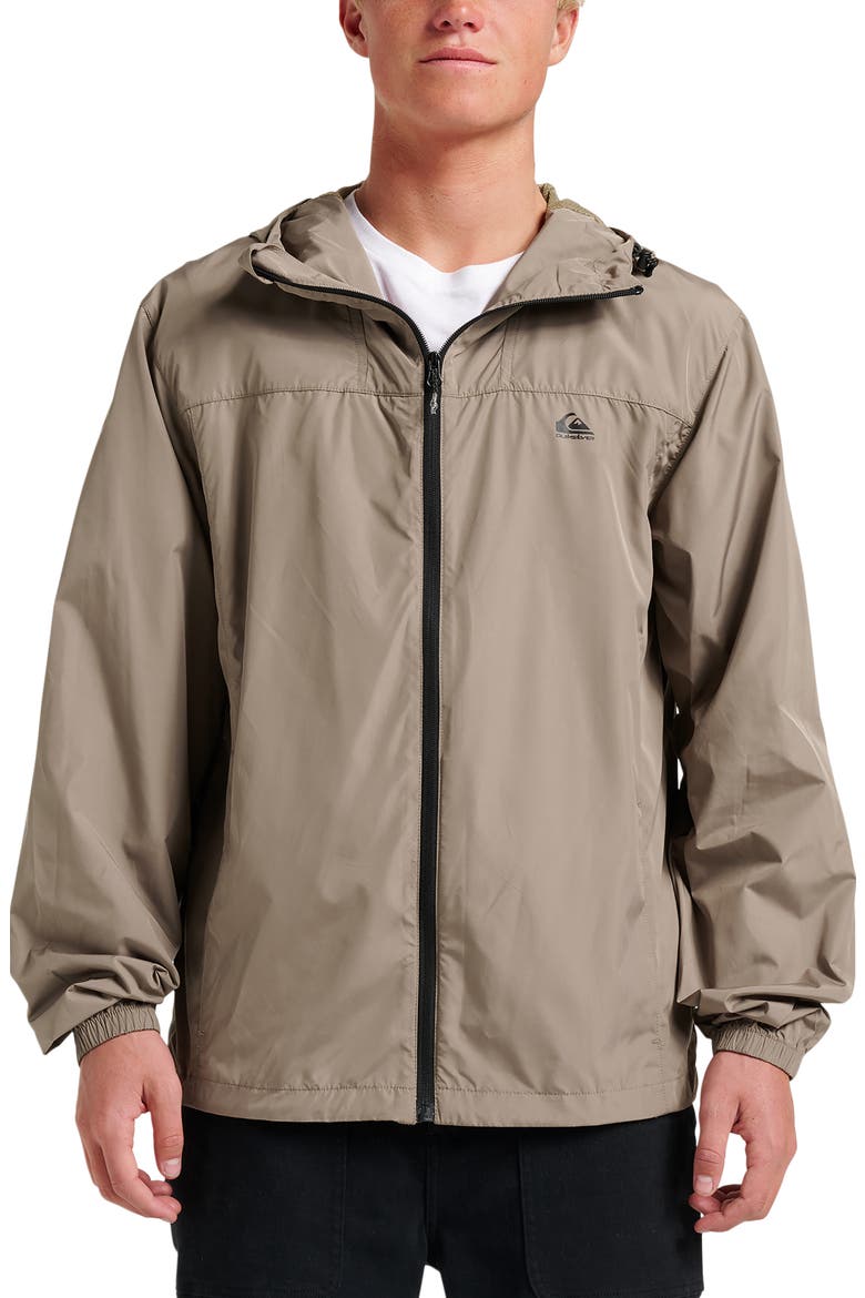 Overcast Water Repellent Hooded Windbreaker, Main, color, FALLEN ROCK