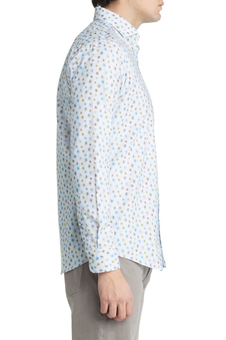 Harold Dandelion Print Button-Up Shirt, Alternate, color, AGAVE