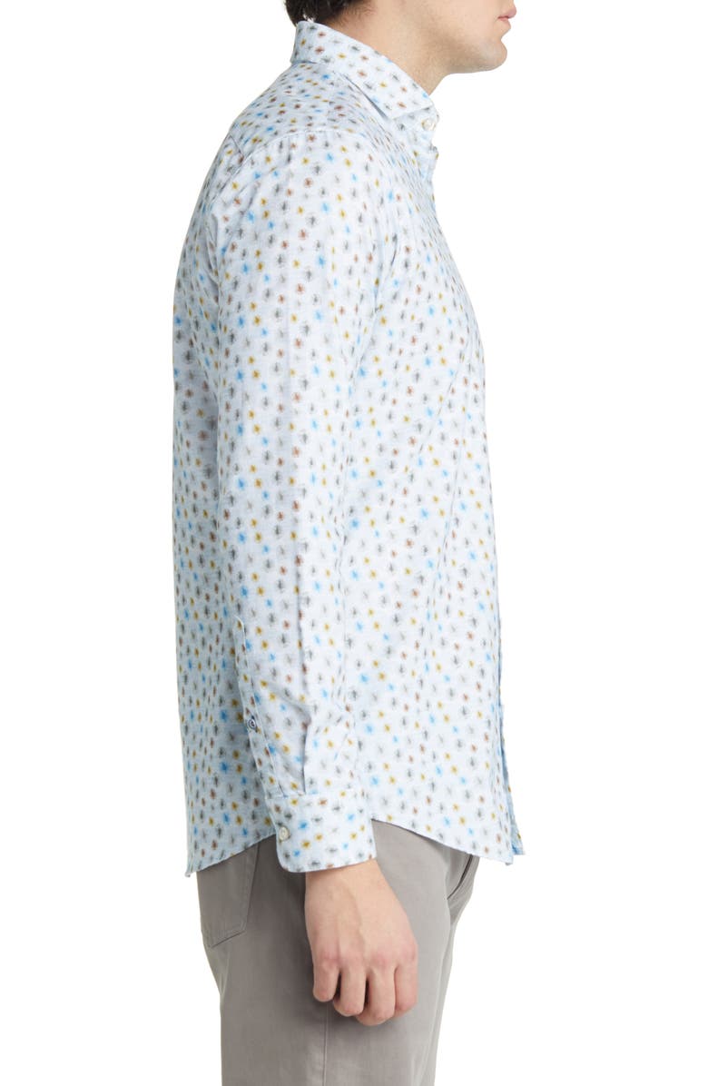 Brax Harold Dandelion Print Button-Up Shirt, Alternate, color, 