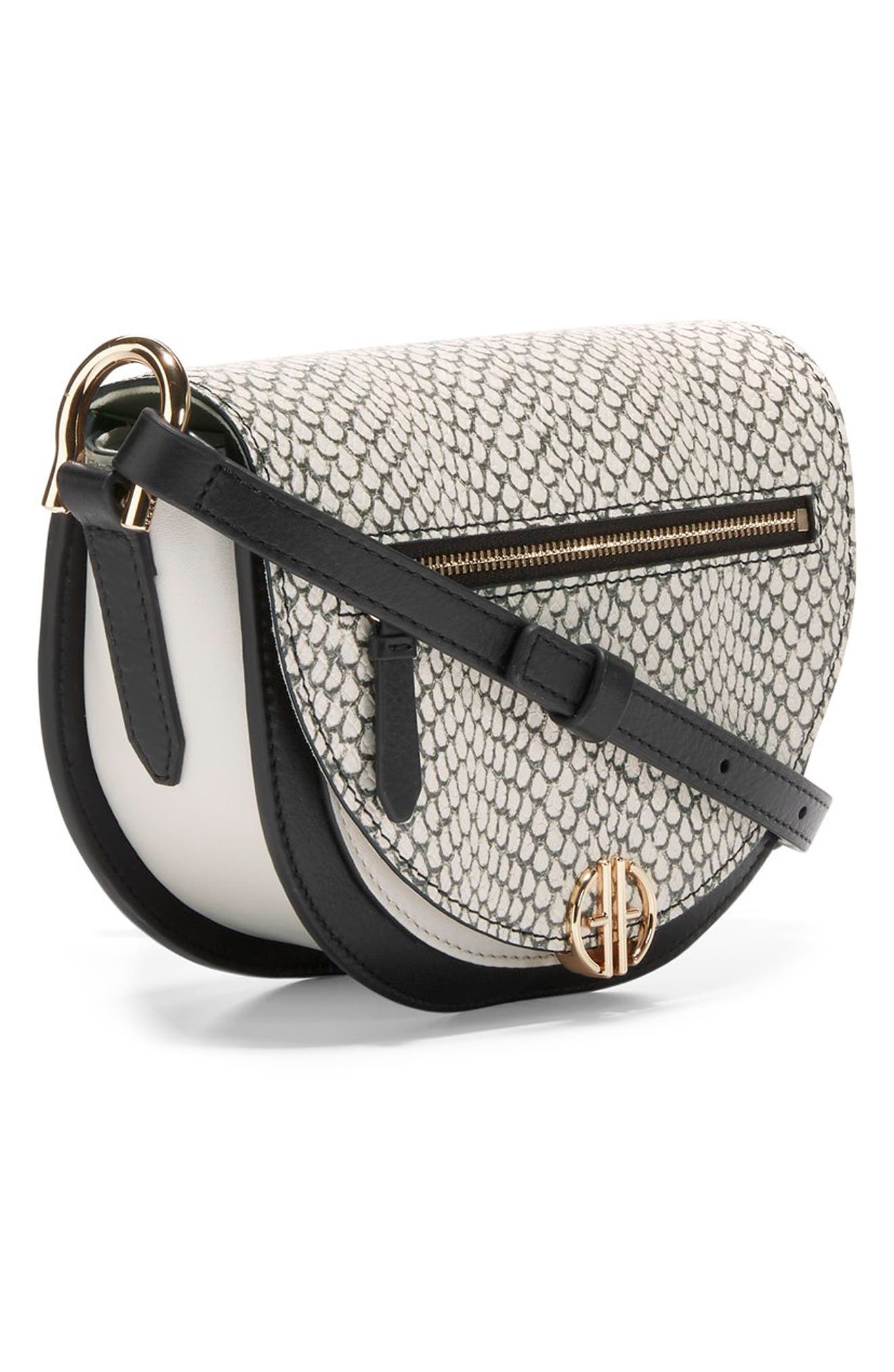 Cole Haan Crescida Snake Embossed Leather Crossbody Bag, Alternate, color, 