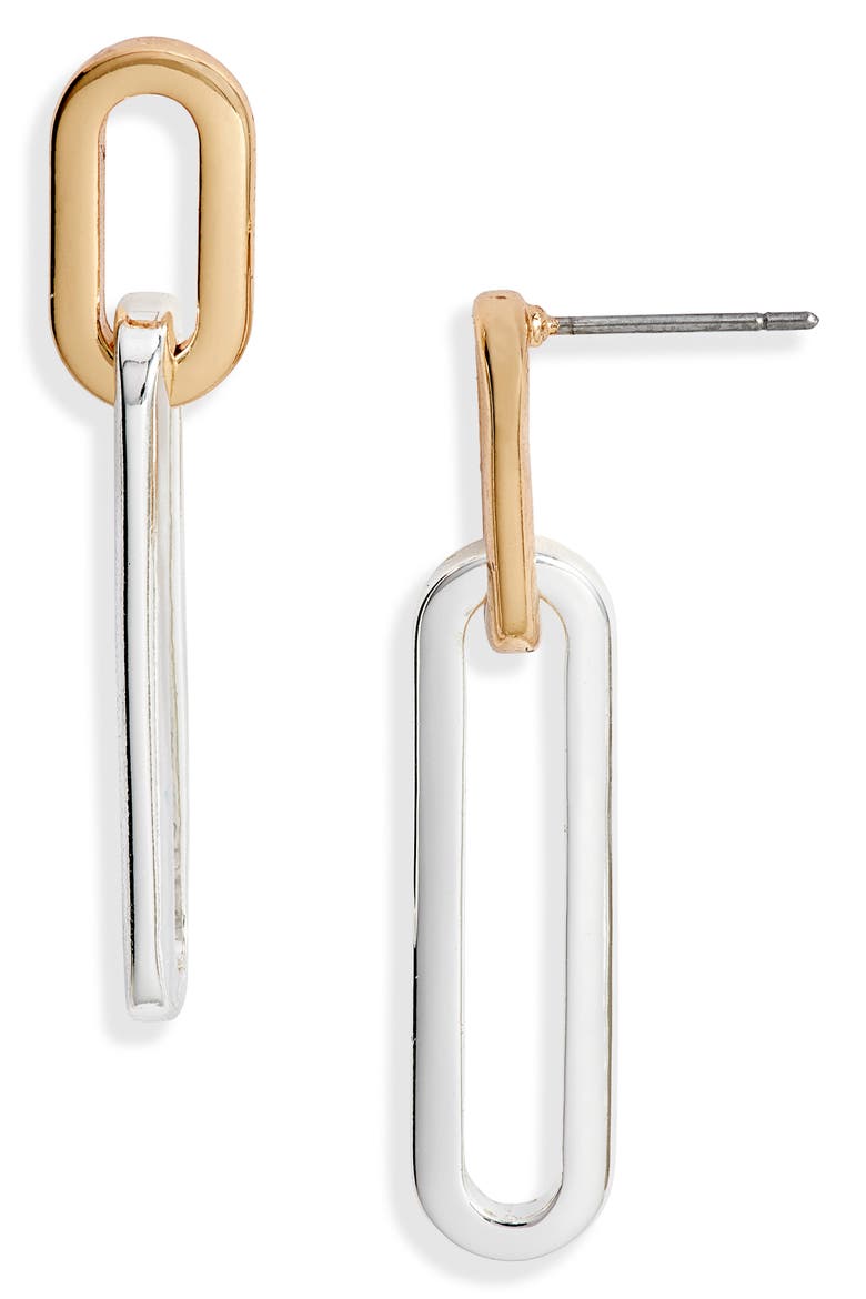 Stevie Drop Earrings, Main, color, TWO-TONE