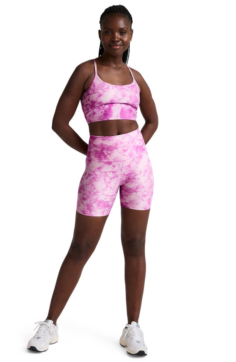 Beyond Yoga Softmark Keep Pace Bike Shorts, Alternate, color, Sunset Violet Icedye