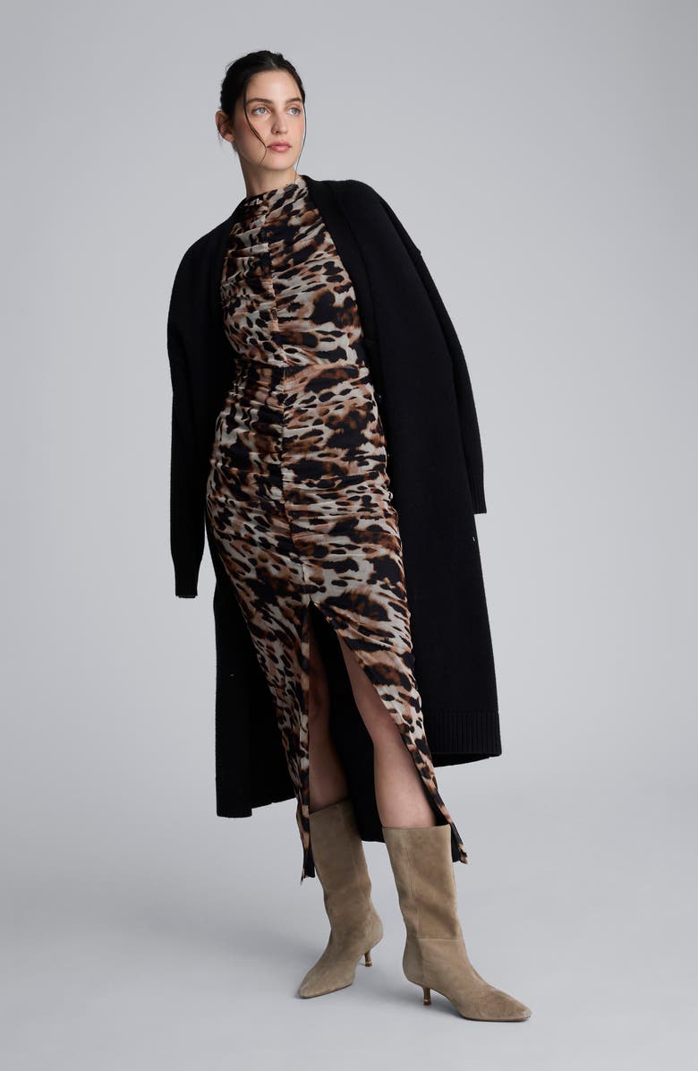 Kenneth Cole Ultralong Cardigan, Alternate, color, Black