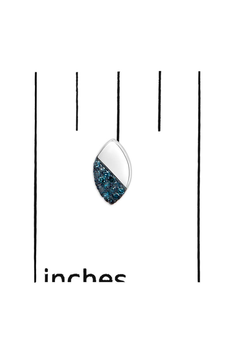 Haus of Brilliance Silver 1/6 Ct Blue Diamond and Mirror Polish Pear Shape Stud Earrings, Alternate, color,