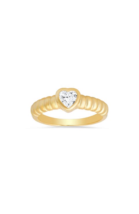 Sterling Silver Bezel Set Heart Ring