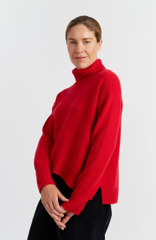 Chinti & Parker Pure Cashmere Relaxed Rollneck Sweater In Red