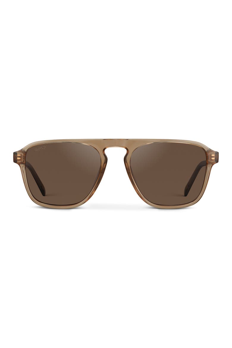 Emerson - 53mm Aviator Polarized Sunglasses, Main, color, Light Crystal Brown