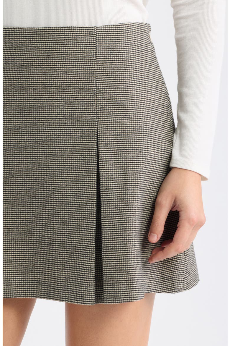 Lola Pleat Moleskin Miniskirt, Alternate, color, HOUNDSTOOTH