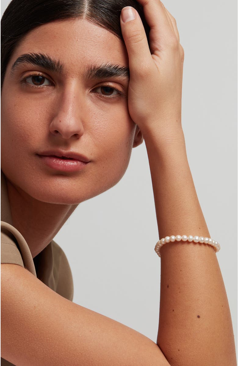 Jenny Bird Noa Beaded Freshwater Pearl Bracelet, Alternate, color, Gold/Pearl