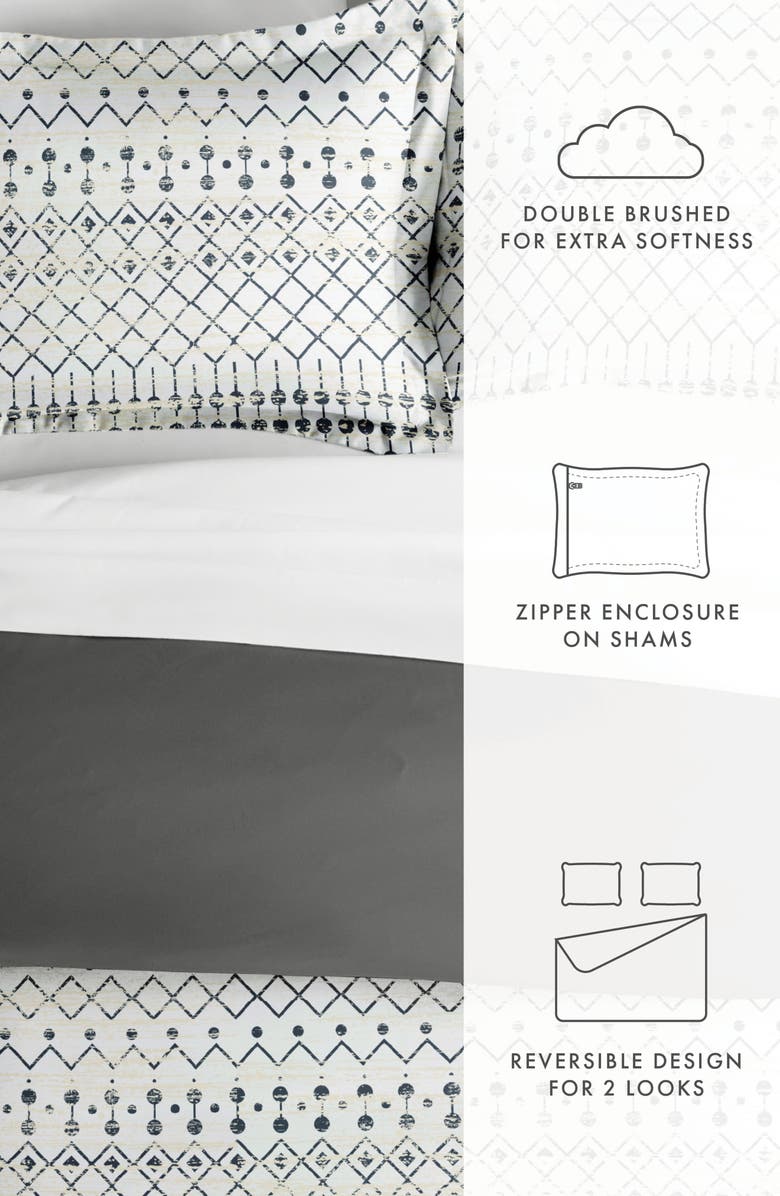 HOMESPUN IENJOY HOME Premium Ultra Soft Etched Gate 3-Piece Reversible Duvet Cover Set, Alternate, color,