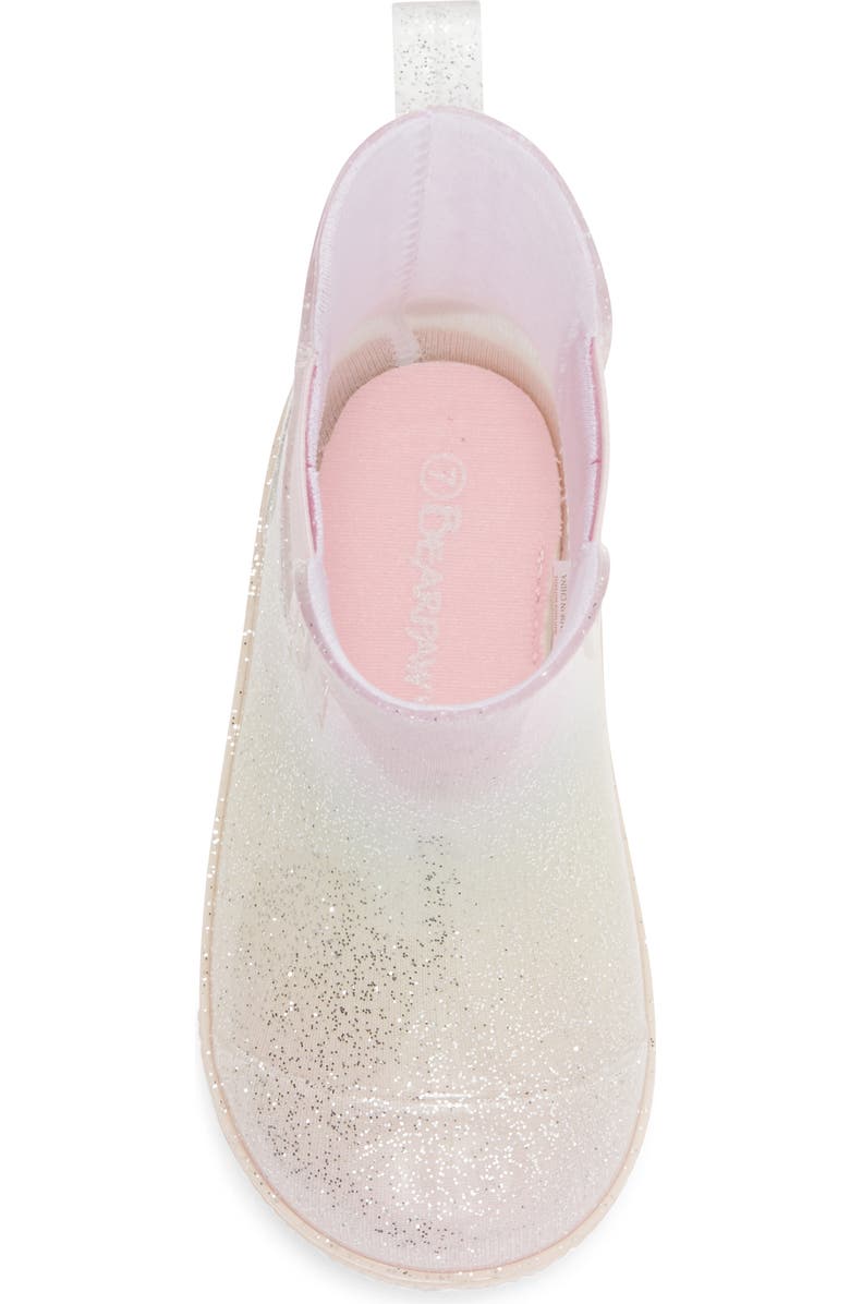 BEARPAW Kids' Pink Glitter Rain Boot, Alternate, color, Pink Glitter