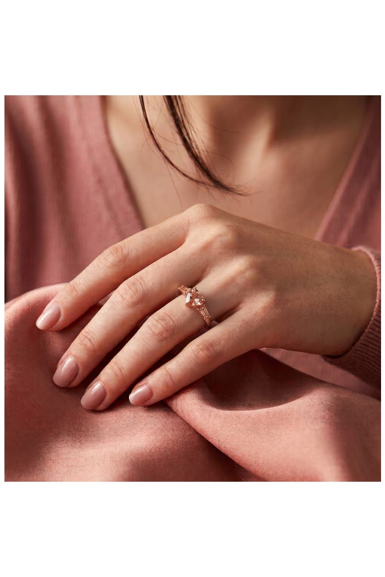 Heart Baguette Statement Ring, Alternate, color, ROSE GOLD