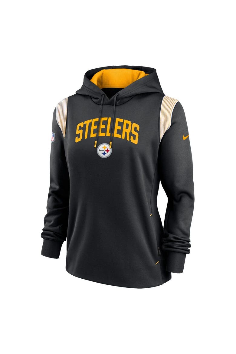 Women's Nike Black Pittsburgh Steelers Sideline Stack Performance Pullover Hoodie, Alternate, color, Black