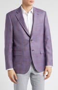 Peter Millar Flynn Classic Fit Plaid Wool & Silk Blend Sport Coat