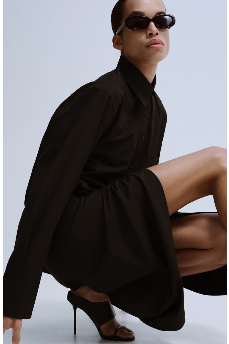Straight Pocket Button-Up Shirt, Alternate, color, CHOCOLATE