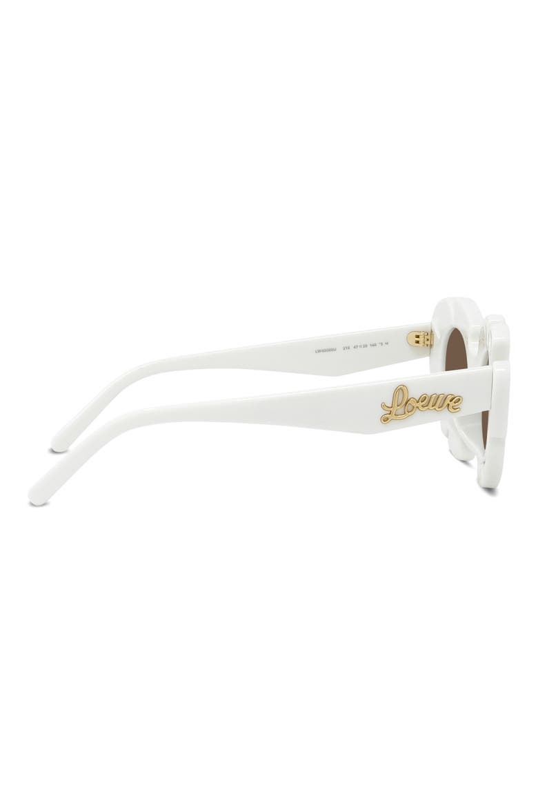 x Paula's Ibiza Flower 47mm Small Cat Eye Sunglasses, Alternate, color, WHITE / BROWN