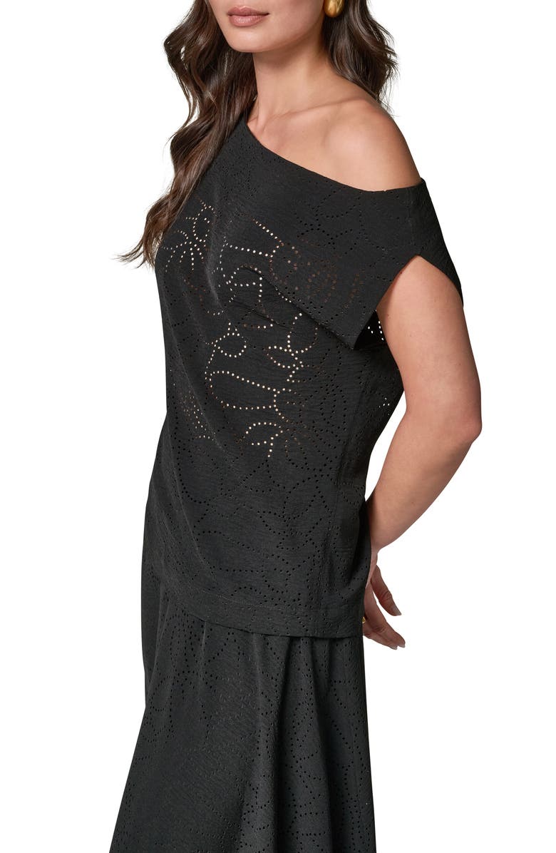 Donna Karan New York Laser Cut One-Shoulder Top, Alternate, color,