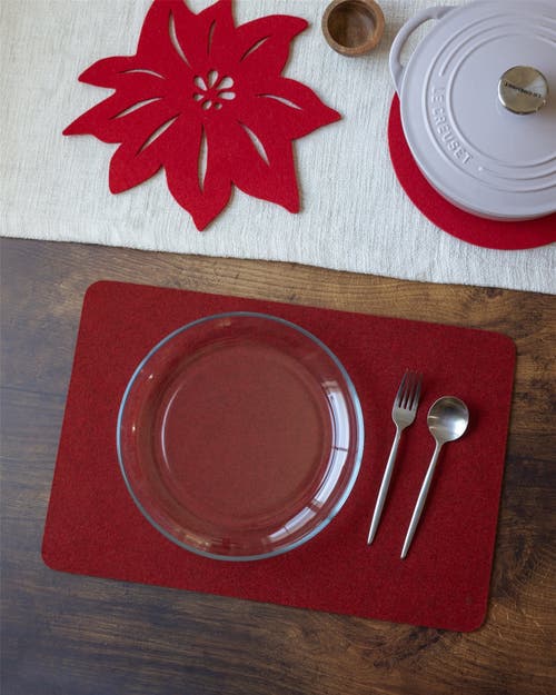 Graf & Lantz Graf Lantz Merino Wool Rectangle Placemat In Red