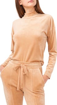 1.STATE Velour Turtleneck Top