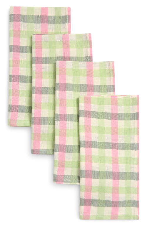 Heather Taylor Home Gingham Clover Set Of 4 Napkins In Clover