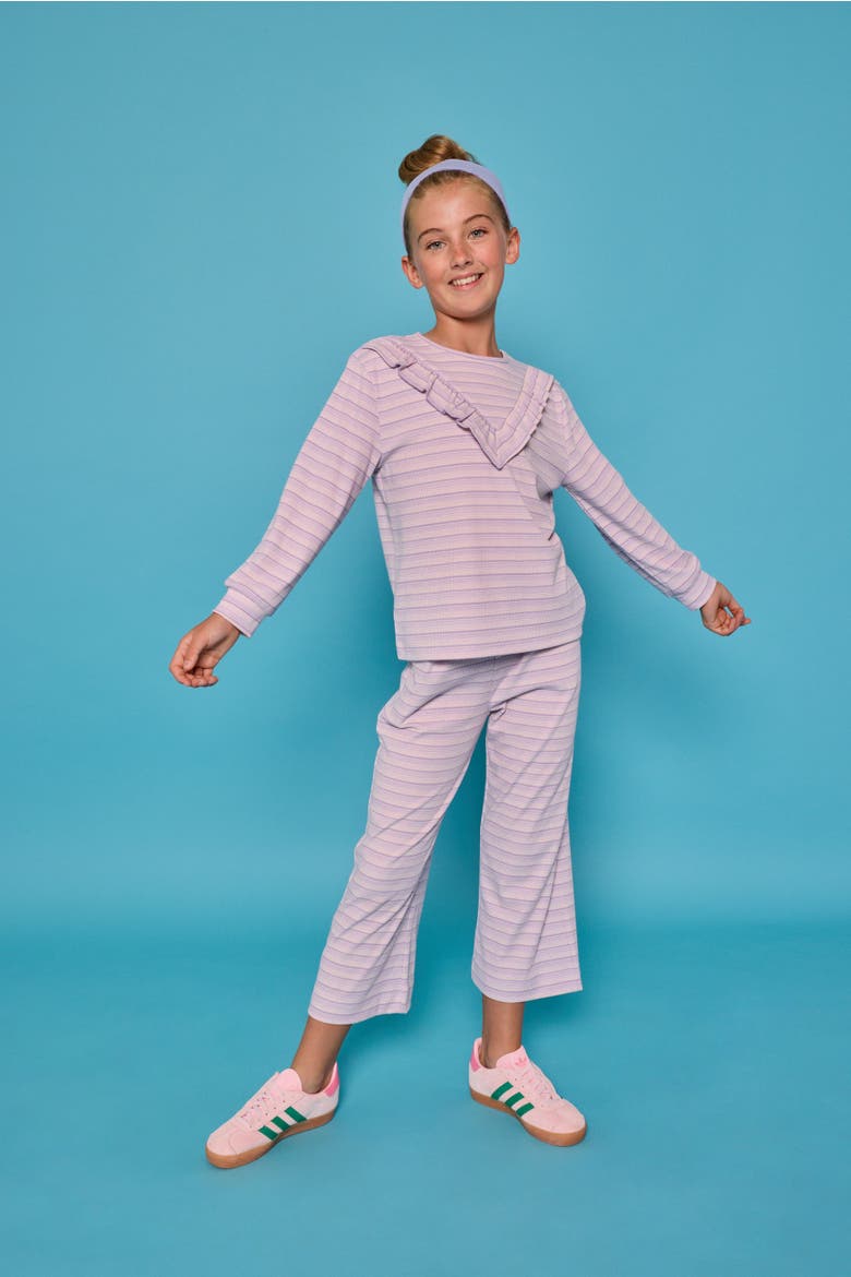 Kids' Aspen Tee, Alternate, color, Lavender Sparkle Stripe