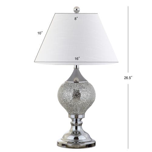 Jonathan Y Louise Mirrored Led Table Lamp In Silver/chrome