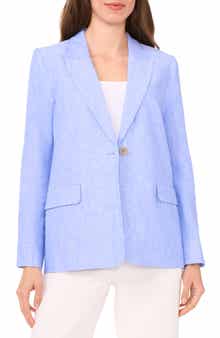 Halogen® One-Button Linen Blend Blazer