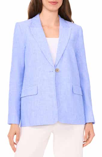 Halogen® One-Button Linen Blend Blazer