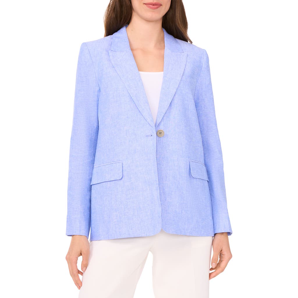 HALOGENR HALOGEN(R) ONE-BUTTON LINEN BLEND BLAZER