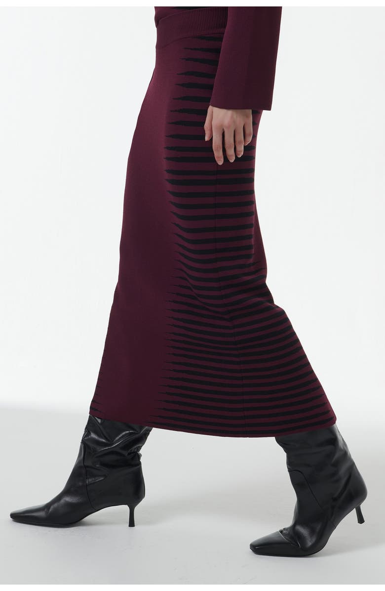 Leem Jacquard Pencil Skirt - Shorter Length, Alternate, color, Red