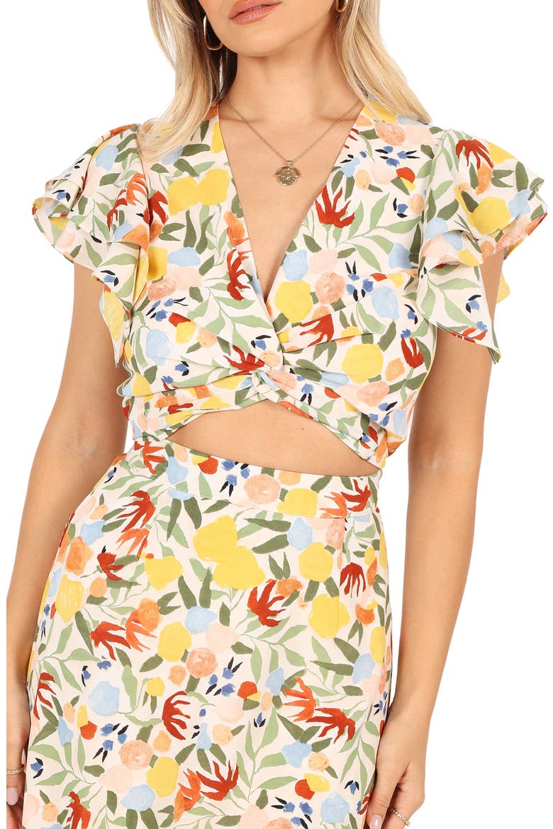 Lucia Floral Crop Top & Asymmetric Midi Skirt Set, Alternate, color, PALERMO