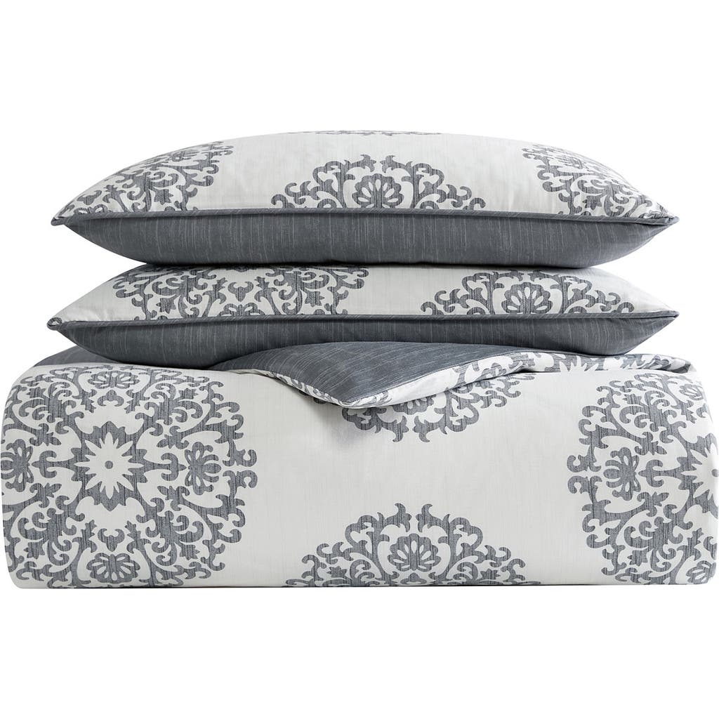 Stone Cottage Bristol Reversible Cotton Sateen Comforter & Sham Set In Gray