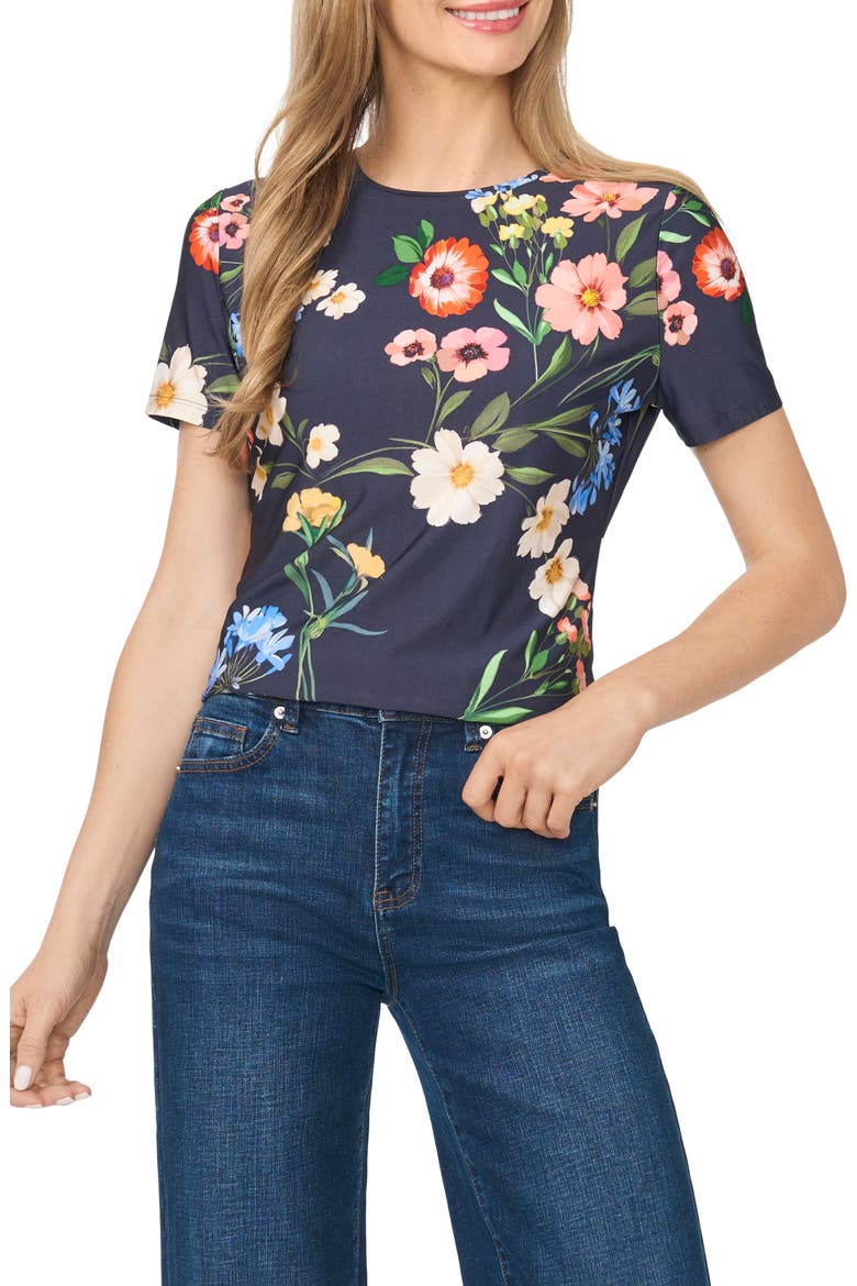 Wilda Floral Graphic Tee, Main, color, INDIGO NIGHT
