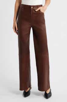 FRAME Le Slim Palazzo Leather Pants