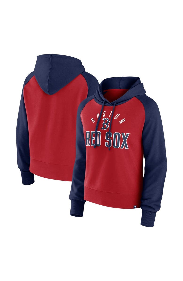 FANATICS Women's Fanatics Branded Navy/Red Boston Red Sox Pop Fly Pullover Hoodie, Main, color, Navy