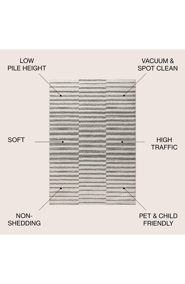 JONATHAN Y Lyla Offset Stripe Area Rug, Alternate, color, Gray/Cream