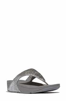 FitFlop Lulu Crinkled Shimmer Toe Post Sandal