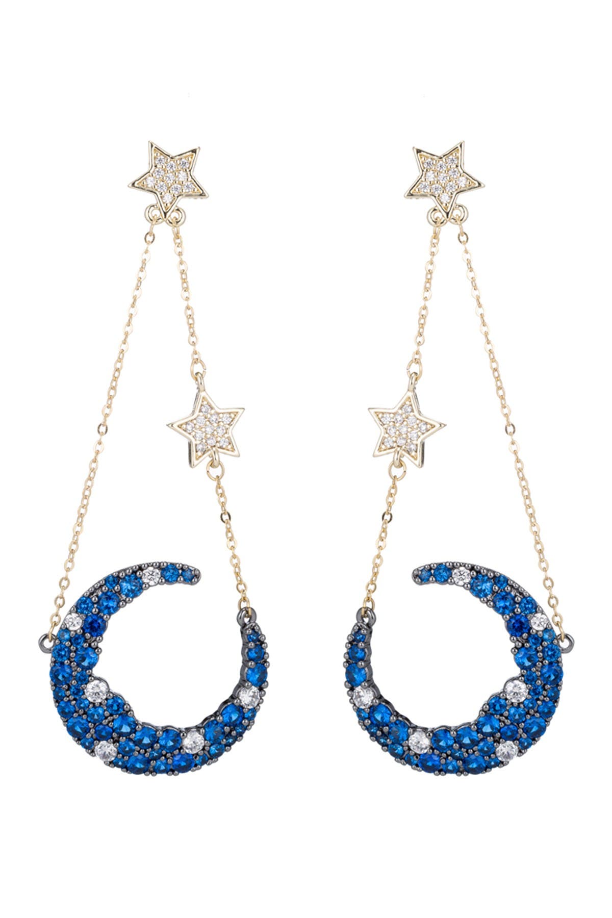 EYE CANDY LOS ANGELES Nevaeh CZ Crystal Star Moon Drop Earrings