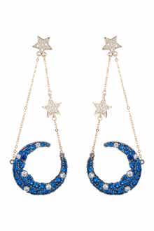 EYE CANDY LOS ANGELES Nevaeh CZ Crystal Star Moon Drop Earrings