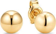 DEVATA Ball Stud Earrings in 14K Gold, 6mm
