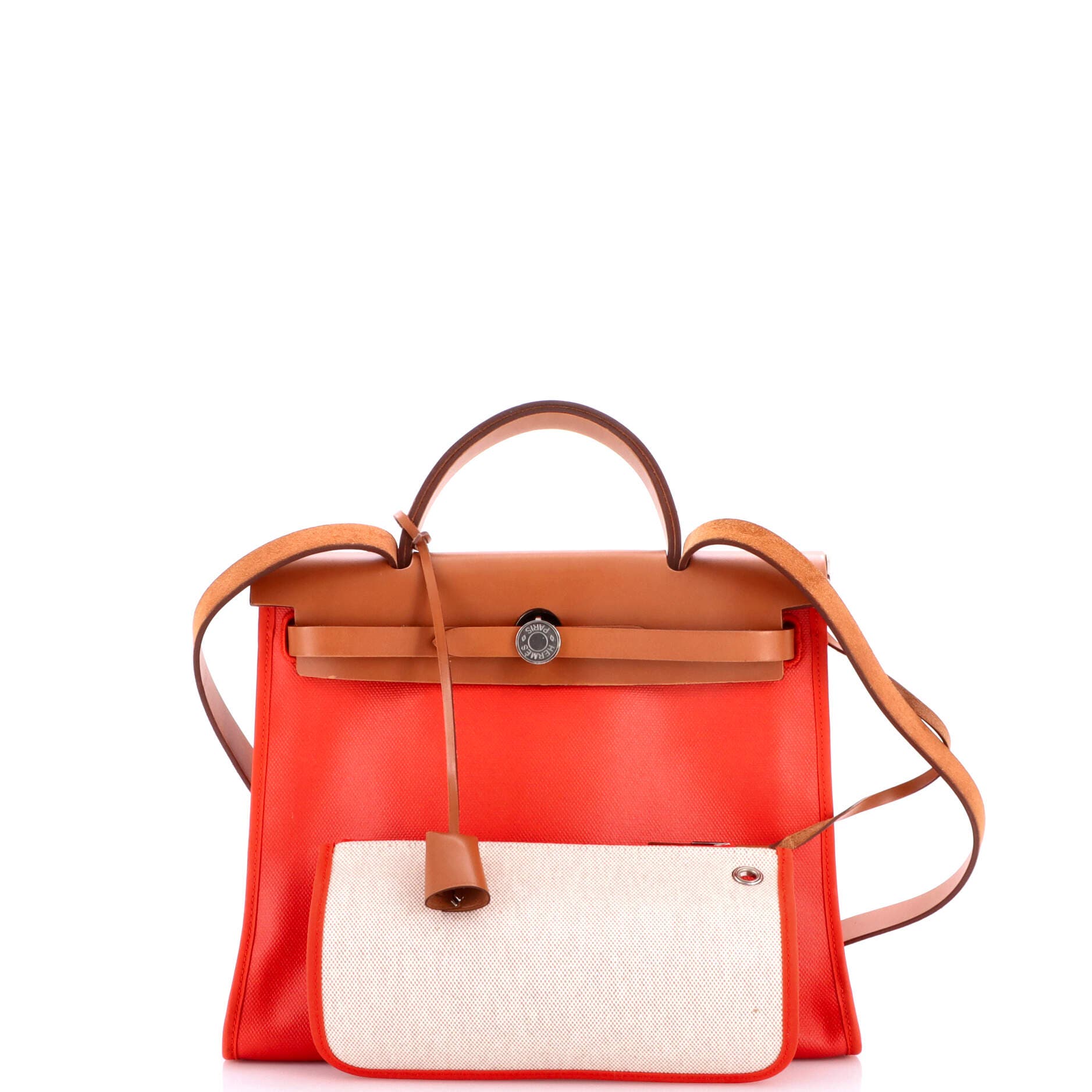 Herbag Zip Berline Vache Canvas and Leather 31, Alternate, color, Capucine
