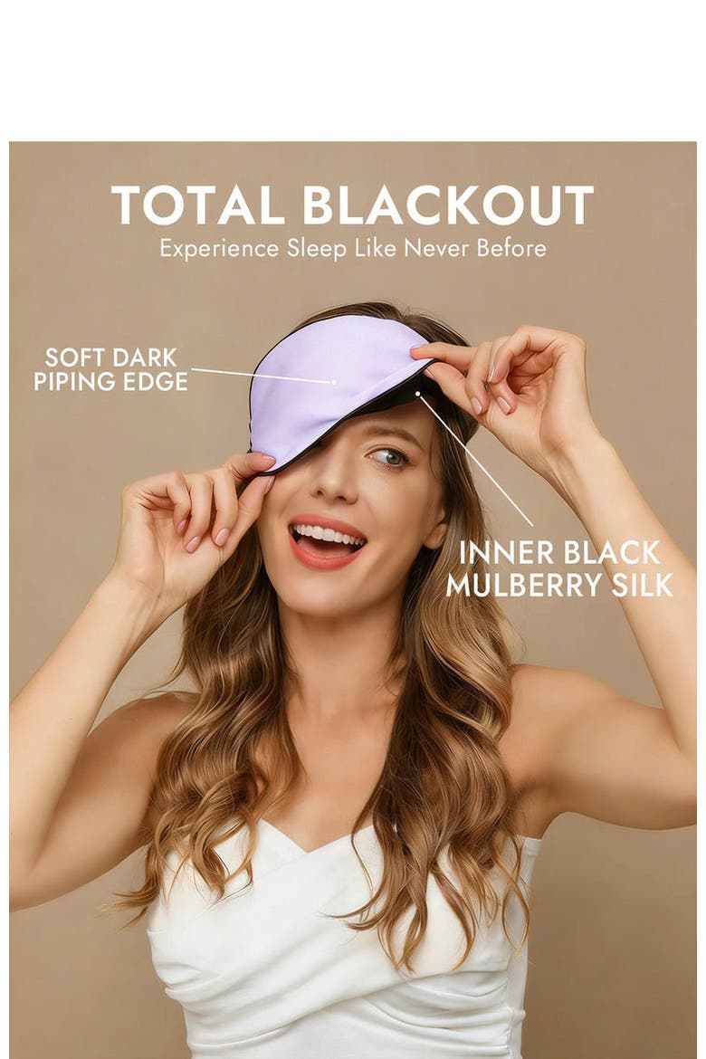 Pure Silk Elastic Band Sleep Eye Mask, Main, color, Lavender