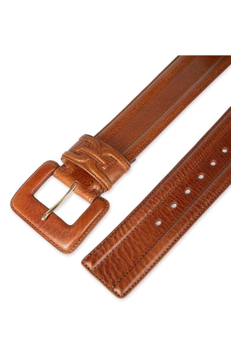Sam Edelman Covered Buckle Faux Leather Belt, Alternate, color, Light Brown