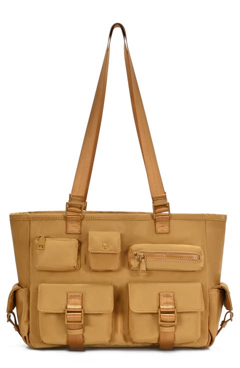 Multi Pocket Tote with Crossbody Strap