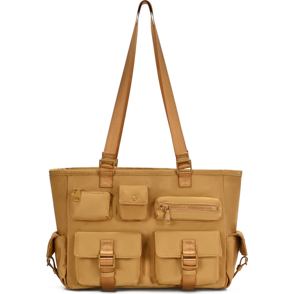 Sasha + Sofi Multi Pocket Tote with Crossbody Strap in Honey at Nordstrom Rack